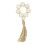 Rond de serviette en perles de bois blanches faites main avec pompon (4 pièces) 6