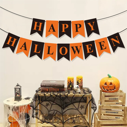 Banner de Halloween cu dovleac, pachet de 1
