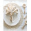 Rond de serviette en perles de bois blanches faites main avec pompon (4 pièces) 5