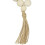Rond de serviette en perles de bois blanches faites main avec pompon (4 pièces) 7