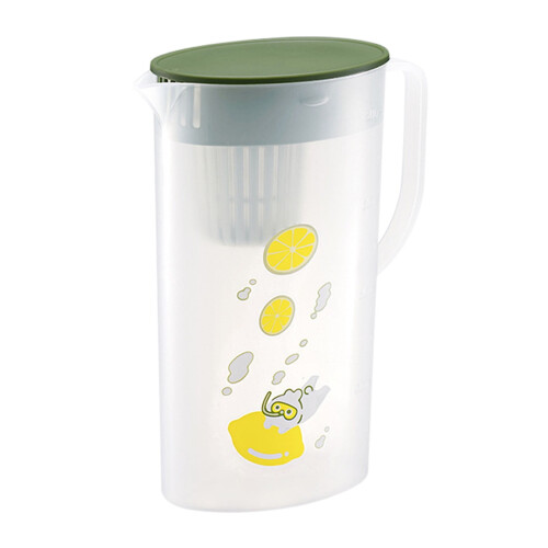 Glaskaffeebecher mit Deckel und Strohhalm, 2 l