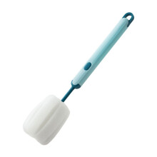 Perie burete pentru sticle cu mâner lung, albastră, 28 cm