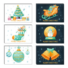 Ensemble de 24 cartes de vœux de Noël avec enveloppes