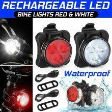 LED bike light set headlight and taillight 2 pieces