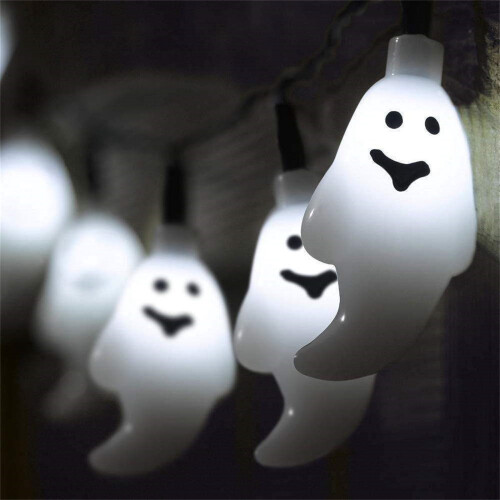 Halloween LED Skull String Lights Battery Operated 20 2