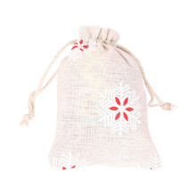 Borsa portaoggetti per decorazioni natalizie in lino stampato (1 pezzo)