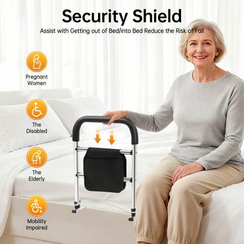 Adjustable Bedside Assist Grab Handle Bedside Fall Prevent Safety Rail 2