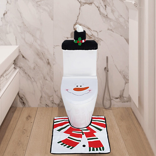 Weihnachtsmann-Tür- und Toilettendeckel-Set (4-teilig)