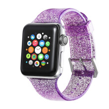 Lila glitter silikonarmband för Apple Watch 42mm/44mm