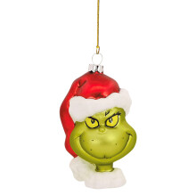 Grinch akryylinen joulukoriste, vihreä, yksipuolisesti painettu