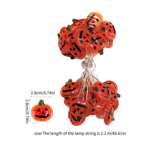 LED Halloween Pumpa Ljusslinga Uppladdningsbar 2