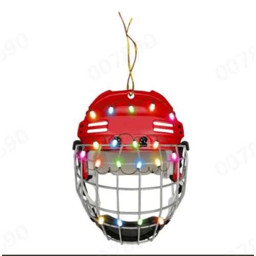 Weihnachtsanhänger Eishockeyhelm mit Käfig (1 Stück)