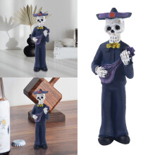 Figurine de musicien squelette pour la décoration intérieure du Jour des Morts1
