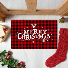 Tapis d'entrée à carreaux rouges de Noël, 45,7 x 76,2 cm (18 x 30 pouces)