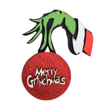 Ornáidí Crann Nollag Grinch Maisiúcháin Crochta Adhmaid 12 phíosa
