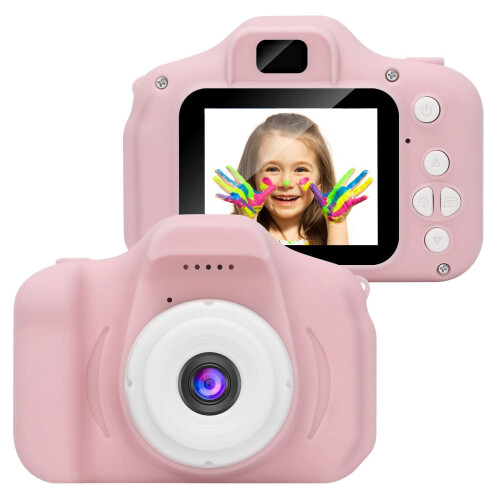 Stoßfeste, USB-aufladbare 4er-Packung 8MP pinke Digitalkamera
