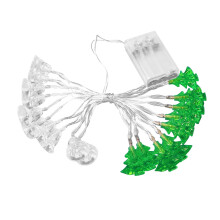 Guirlande lumineuse de Noël LED avec clochettes vertes, 20 lumières, 3 m
