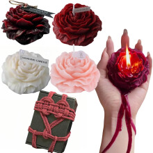 Bougies parfumées en forme de rose, sans danger pour le corps (lot de 4)