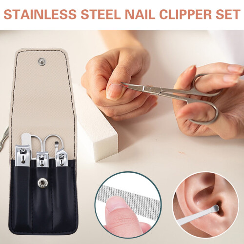 Fankiway Edelstahl-Nagelknipser-Set, 6-teilig