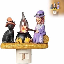 Solas Oíche LED 3D Giyblacko Cat agus Cailleach 1 phíosa