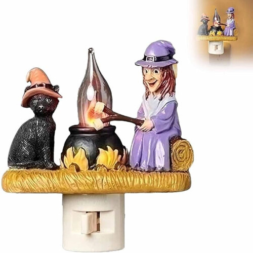 Solas Oíche LED 3D Giyblacko Cat agus Cailleach 1 phíosa
