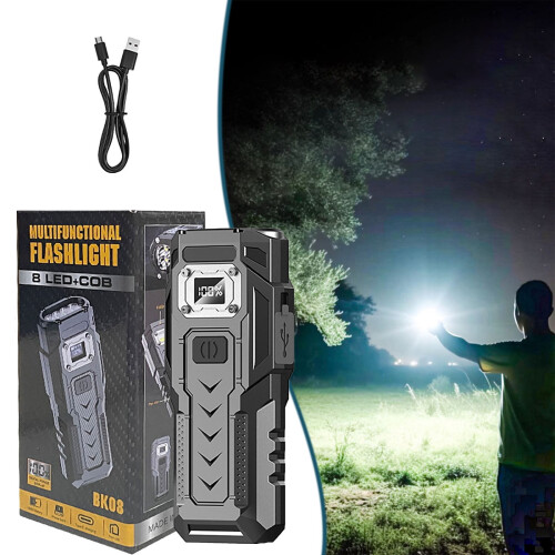 Lanterna LED Fankiway com base magnética e luz vermelha COB1