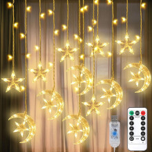Lampki na zasłony Ramadan 150 LED z 8 trybami pracy pilota
