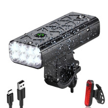 Bike Headlight 2000 Lumen Rechargeable 8 LED