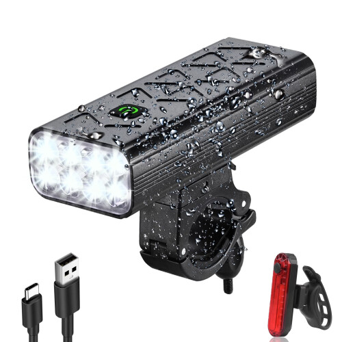 Bike Headlight 2000 Lumen Rechargeable 8 LED
