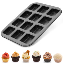 Grusce Nepriľnavá štvorcová forma na muffiny, 12 priehlbín