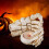 Halloween skelet hand kaarsenhouder van hars (1 stuk) 1