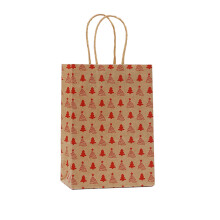 Sacchetti regalo natalizi in carta kraft con manici 10,6x8,3x4,3