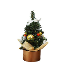 Gold Mini Artificial Christmas Tree with Ornaments