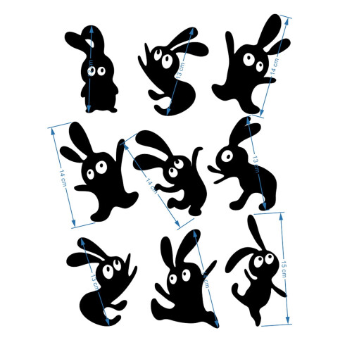 Easter wall stickers rabbit acrylic mirror decor 2
