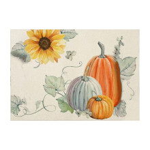 Thanksgiving placemats met kalkoen- en pompoenmotief, 17,7 x 11,8 inch