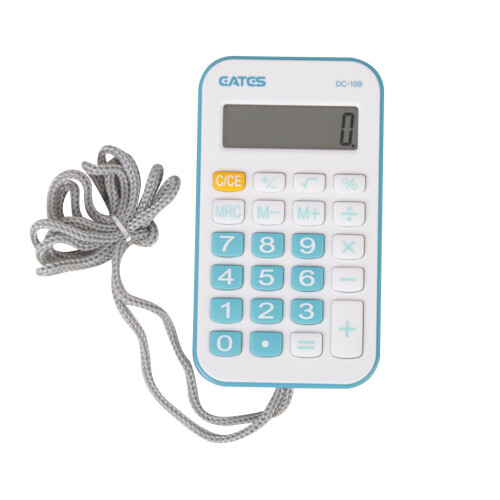 Calcolatrice base a 8 cifre per uso scolastico e in ufficio.