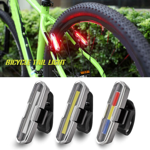 LED COB Bike Tail Light USB-Rechargeable Rear 1pc 2