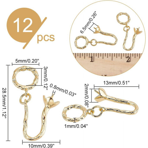 Blomkoppsfästen förgyllda, 12 st med 6,5 mm pärla 1