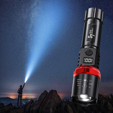 Fankiway Taschenlampe hell, tragbar, zoombar, weiß