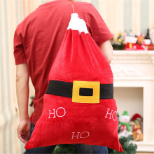 Sacco di Natale in velluto rosso con coulisse, 27x13 pollici