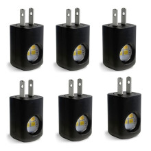 6-Pack LED-Nachtlampje met Stekker, Stopcontact, Schemer-Tot-Dageraadnachtlampje, Sfeerverlichting, Nachtlampje voor Slaapkamer, Gang, VS
