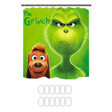 Juego de alfombrillas de baño antideslizantes de poliéster con diseño del Grinch para Navidad.