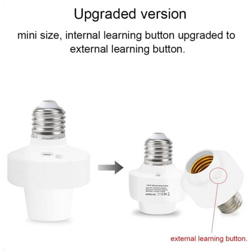 WiFi Bulb Socket E26 E27 Light Bulb Adapter,Wireless 2.4G Remote Control Lamp Base Holder,EWeLink APP Remote Timer 1