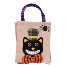Borsa tote in tessuto non tessuto per Halloween, sacchetto regalo a forma di zucca per caramelle