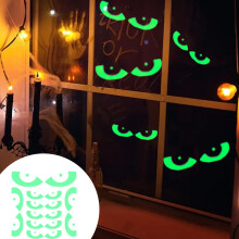 Decorazione luminosa a forma di occhi di fantasma per Halloween, migliorata, da appendere in interni ed esterni per finestre, pareti, porte e