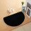Giyblacko halvcirkelformet dørmåtte sort absorberende 1 stk. 4
