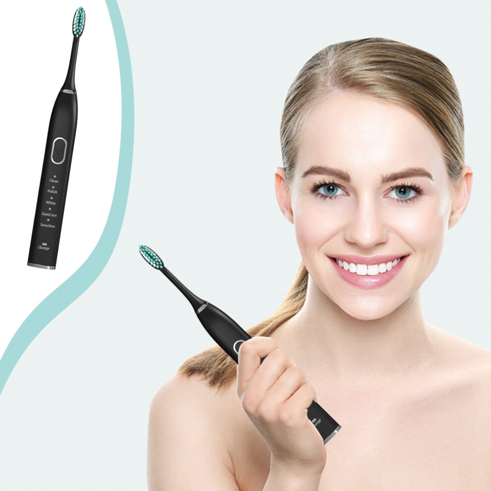 Electric Toothbrush with 2 Brush Heads and 5 Cleaning Modes