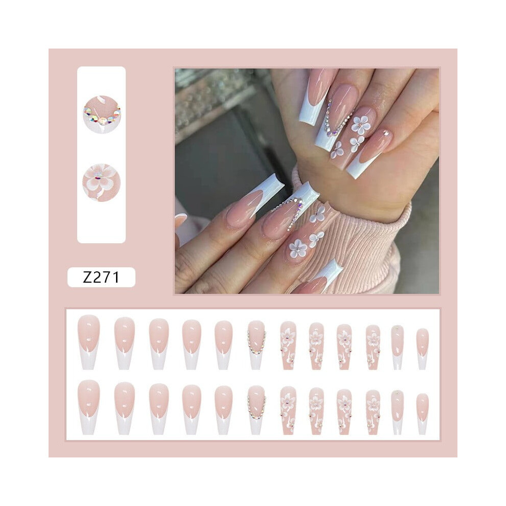 Press-on Nails Glitter Short 24 Pcs