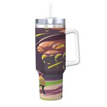 Rick and Morty Tumbler 40 oz Stainless Steel with Handle