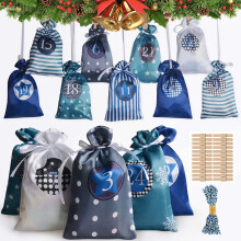 Sac en tissu pour calendrier de l'Avent de Noël 24 jours